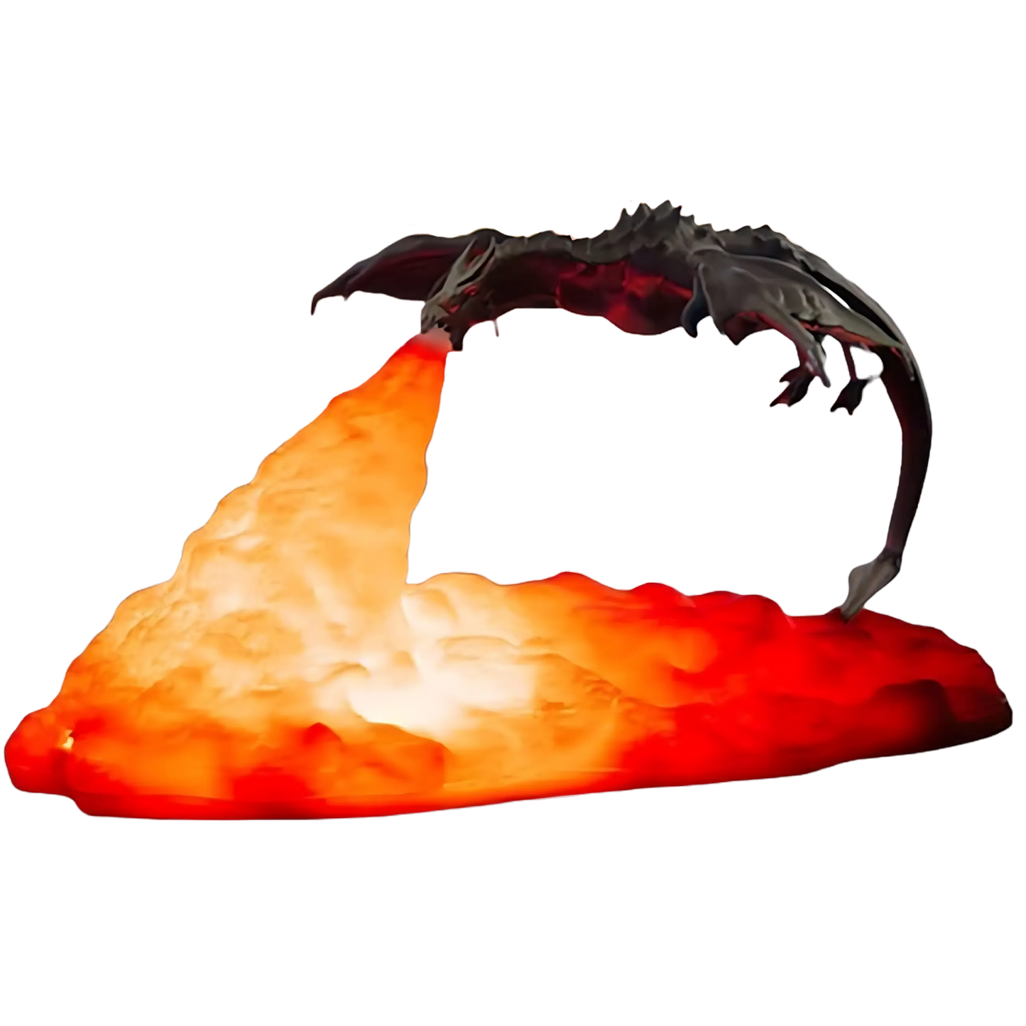 3D Fire Dragon Lamp, Rechargeable Night Light, Warm Red Color